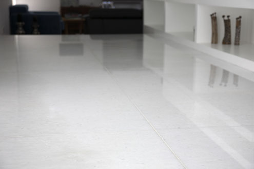 White Naxos marble flooring